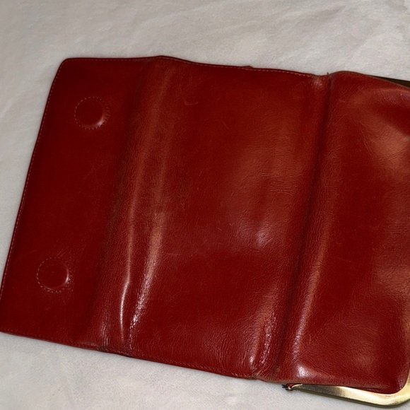 HOBO Red Leather Clutch with Gold Trim - Picture 10 of 12